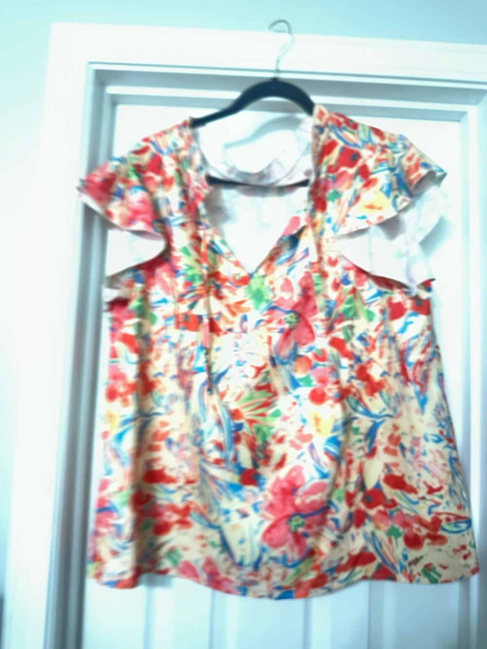 SHEIN Multicolor Floral Cold-Shoulder Blouse